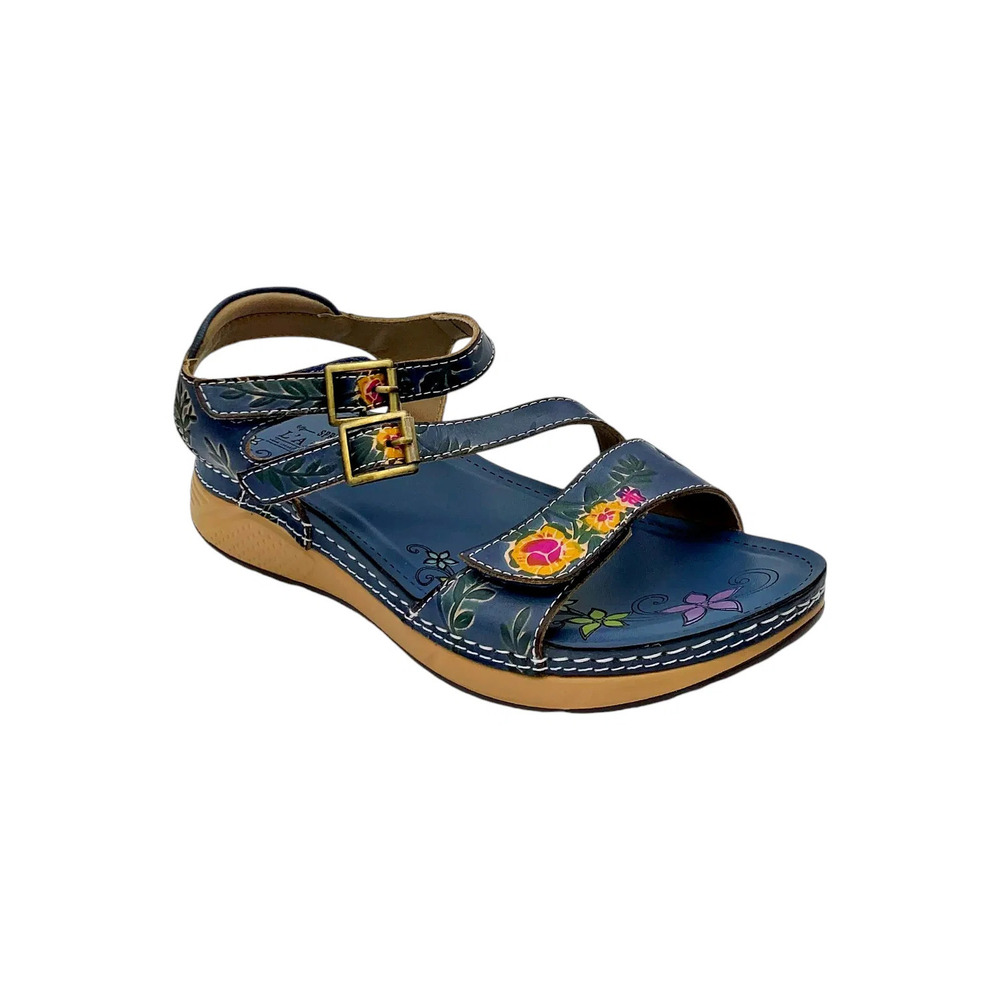 L'Artiste x Jane & Coco Leather Sandals Navy - Medium